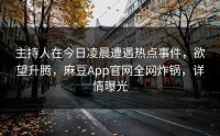主持人在今日凌晨遭遇热点事件，欲望升腾，麻豆App官网全网炸锅，详情曝光