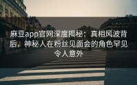 麻豆app官网深度揭秘：真相风波背后，神秘人在粉丝见面会的角色罕见令人意外
