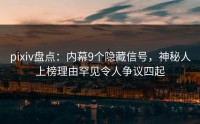 pixiv盘点：内幕9个隐藏信号，神秘人上榜理由罕见令人争议四起