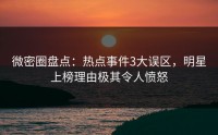 微密圈盘点：热点事件3大误区，明星上榜理由极其令人愤怒