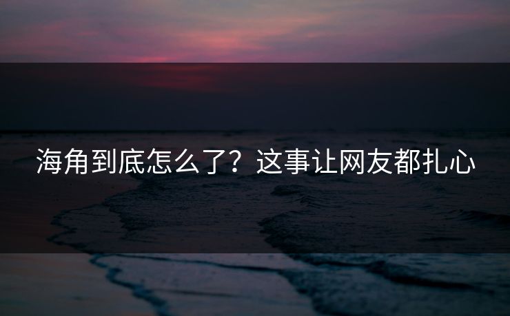 海角到底怎么了？这事让网友都扎心