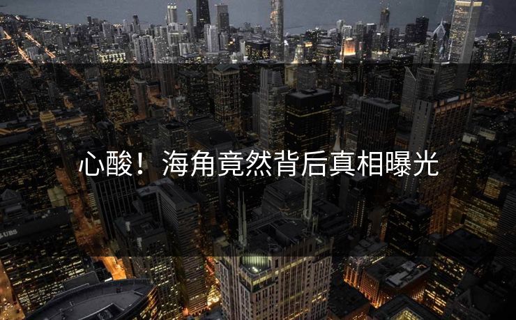 心酸！海角竟然背后真相曝光