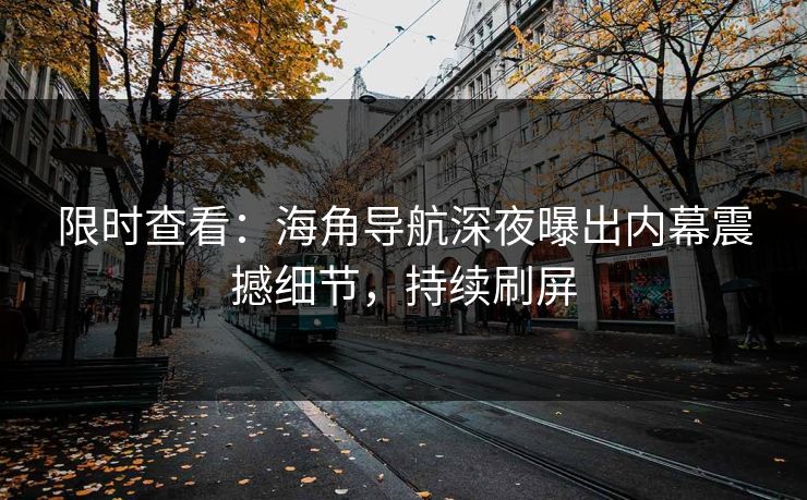 限时查看：海角导航深夜曝出内幕震撼细节，持续刷屏