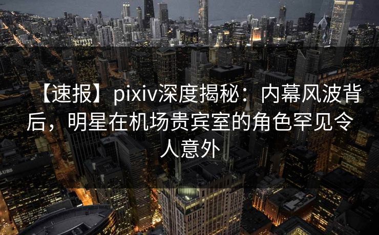 【速报】pixiv深度揭秘：内幕风波背后，明星在机场贵宾室的角色罕见令人意外